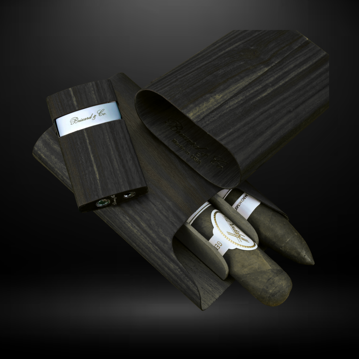 Brizard Cigar Case Ii (Showband 3) Antique Black & Rosewood