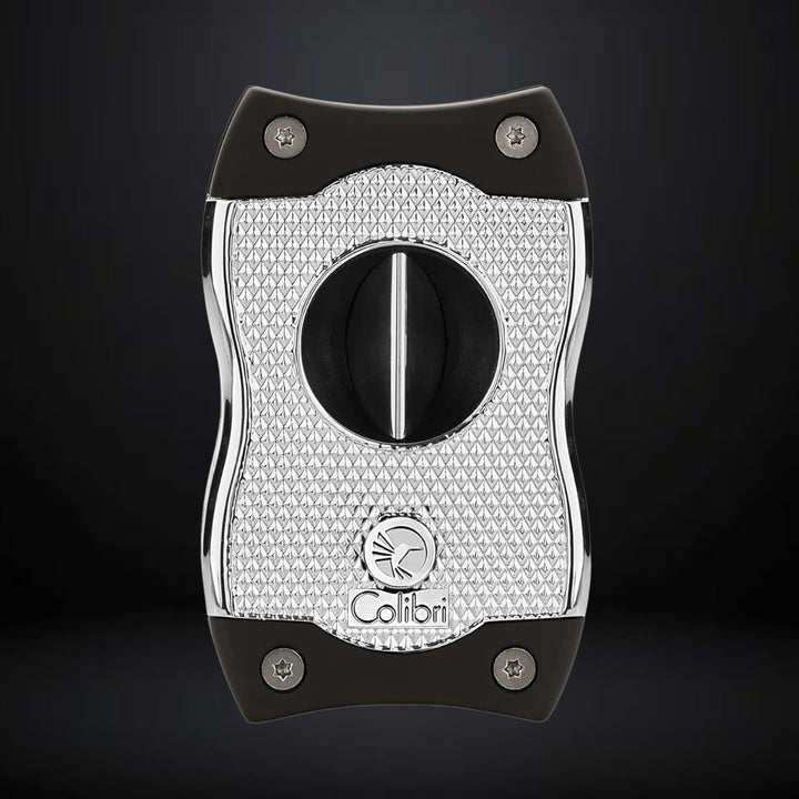 Colibri Premium SV-Cut 2 in 1 Cigar Cutter – Chrome with Black