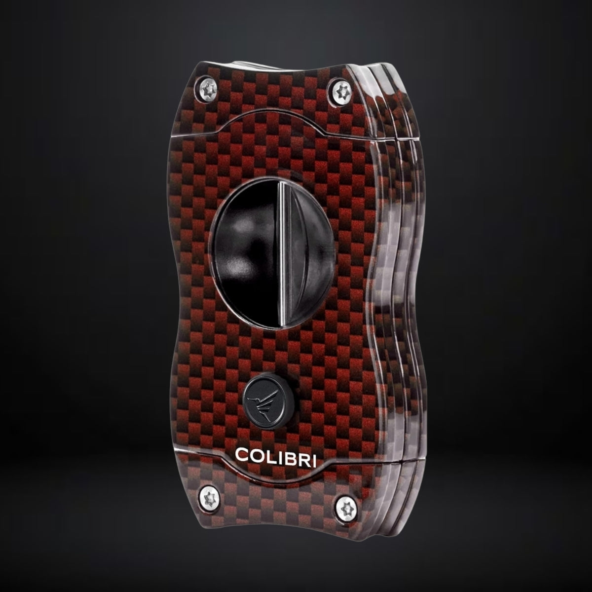 Colibri V-Cut Cigar Cutter – Red Carbon Fiber