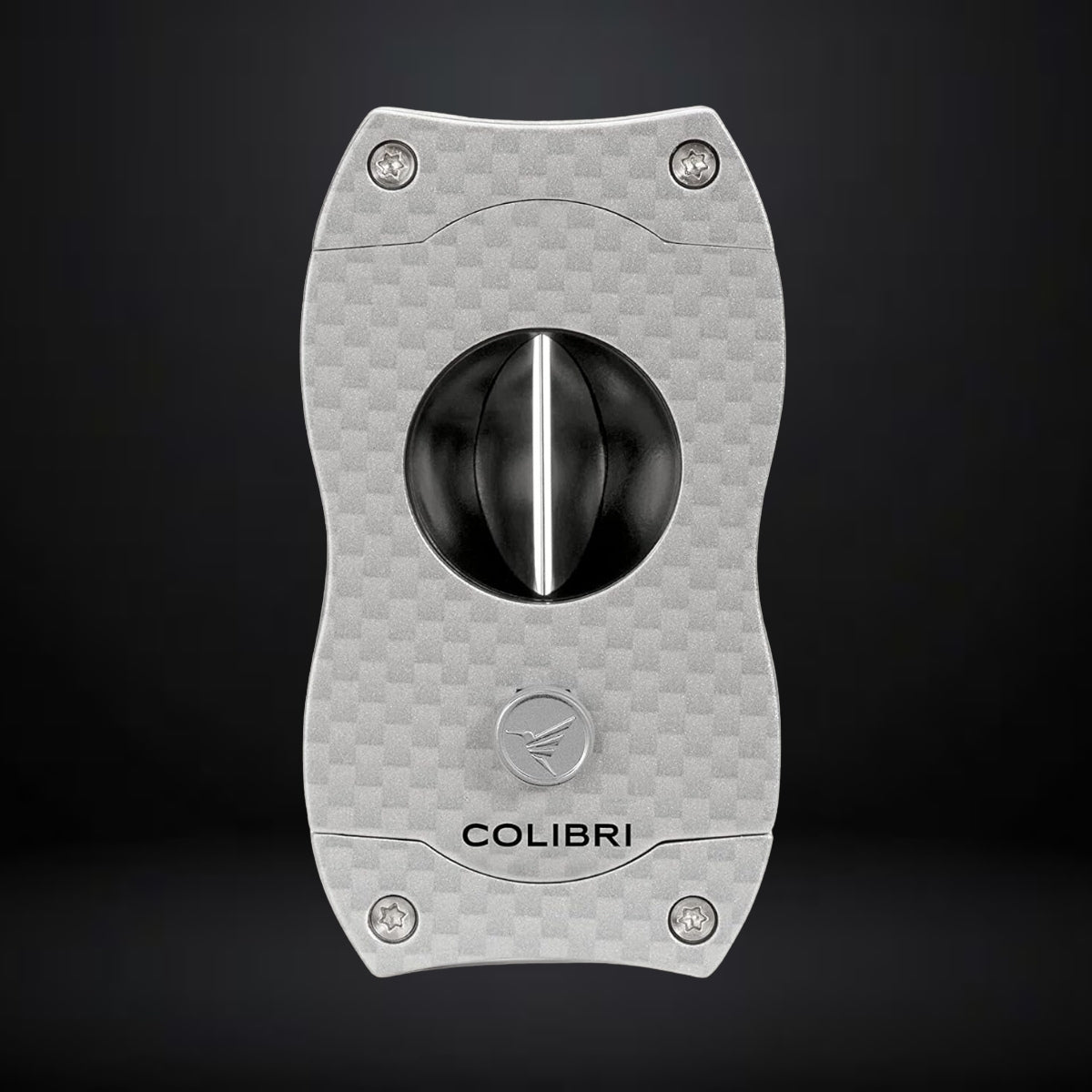 Colibri V-Cut Cigar Cutter – Silver Carbon Fiber