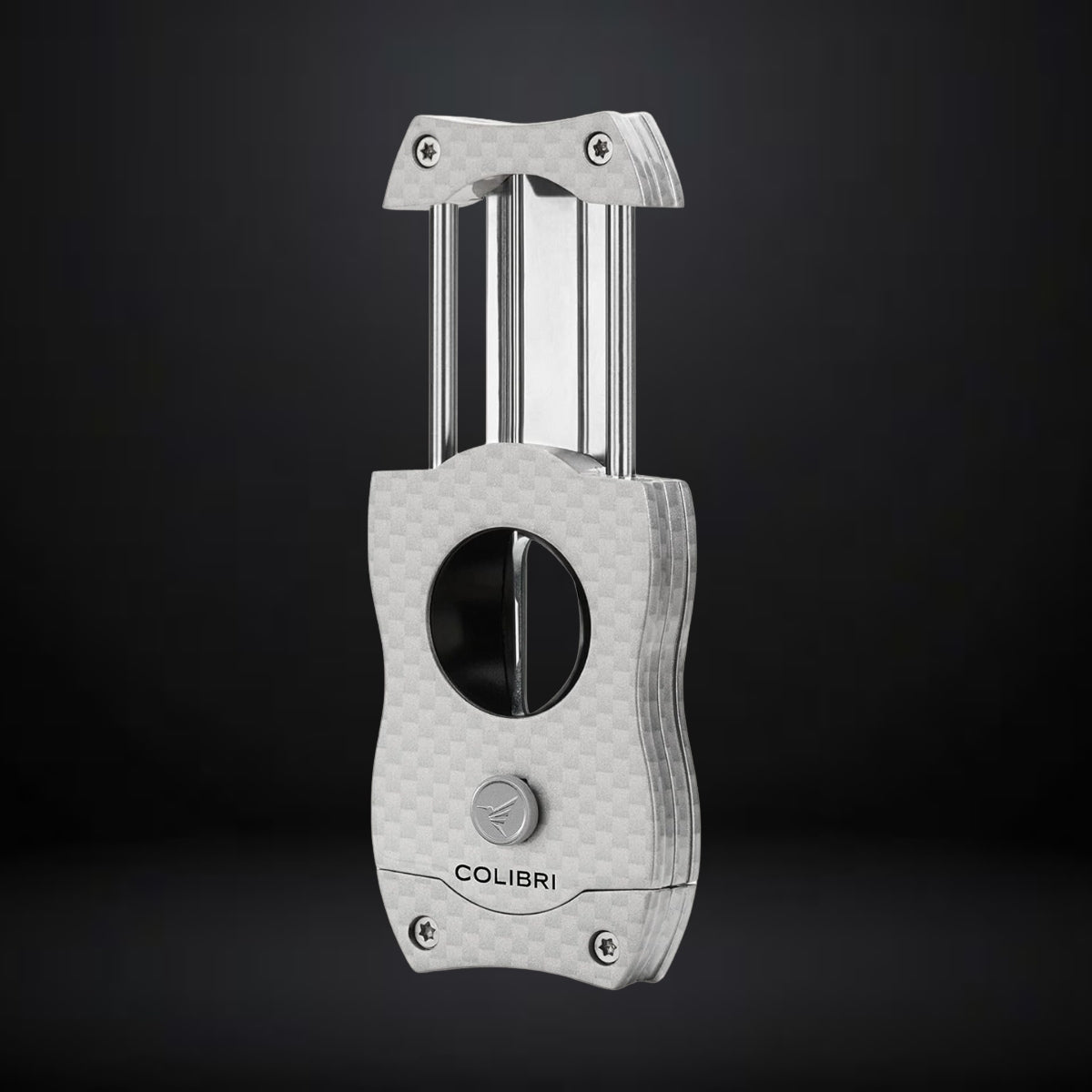 Colibri V-Cut Cigar Cutter – Silver Carbon Fiber