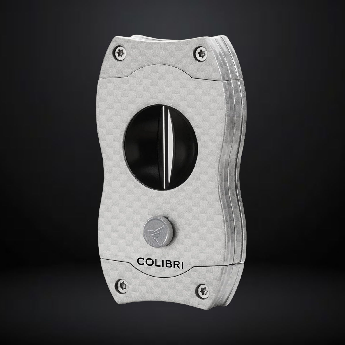 Colibri V-Cut Cigar Cutter – Silver Carbon Fiber
