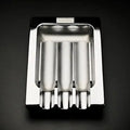 Prometheus Shiny Chrome with Three Grooves Cigar Ashtrays